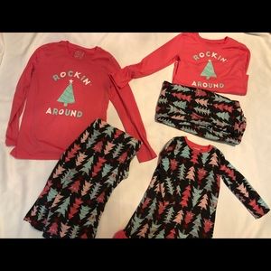 Matching Christmas family pajamas.